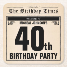Fun 40. Geburtstag Vintage Zeitung Einzigartig