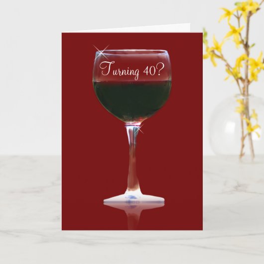 Fun 40. Geburtstag Weinkarte Karte (Gelbe Blume)