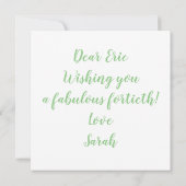 Fun 40 Geburtstagskarte (Rückseite)