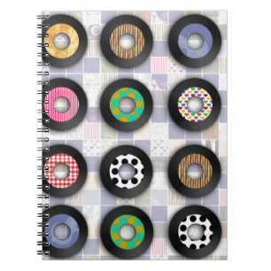Fun 45 Platten Fifties Nostalgie Niedliche Musik Notizblock