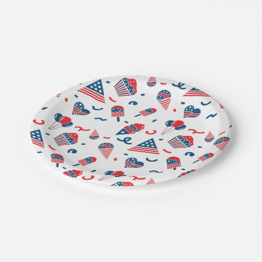 Fun 4. Juli Pappteller (Schrägansicht)