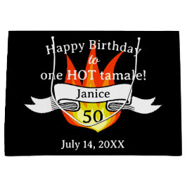 Fun 50. Geburtstag "Hot Tamale" Personalisiertes F Große Geschenktüte