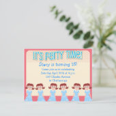 Fun 50er Girl Party Time Einladung (Stehend Vorderseite)