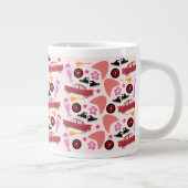 Fun 50ties Cars Gitarren Boomerangs Muster Look Jumbo-Tasse (Rechts)