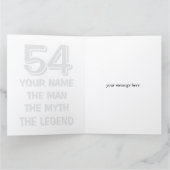 Fun 54th Birthday card | The man myth legend Karte (Innenseite)