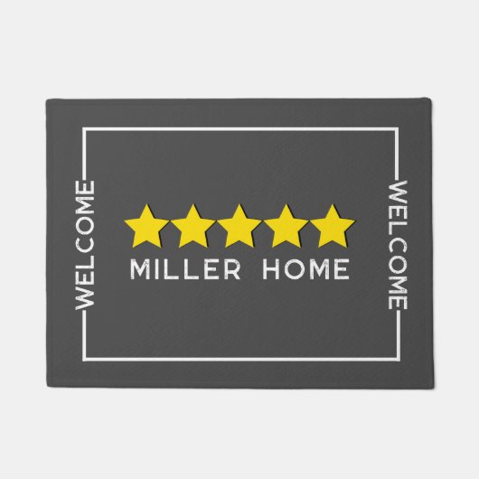 Fun 5 Star Review Familienname Custom Doormat Fußmatte (Vorderseite)