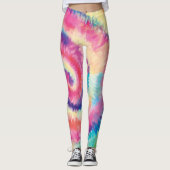 Fun 60er Gefärbte Krawatte Farbenfrohe Hippie Peac Leggings (Vorderseite)
