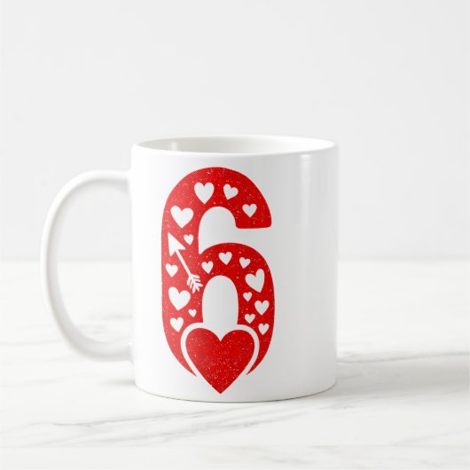 Fun 67 Number 6-7 6 7 Matching Valentine Six Seven Kaffeetasse (Links)