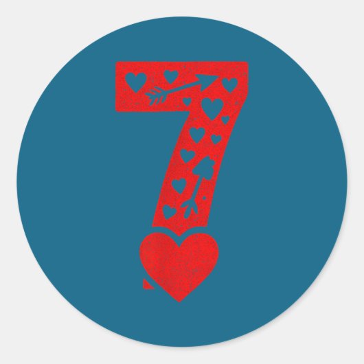 Fun 67 Number 6-7 6 7 Matching Valentine Six Seven Runder Aufkleber (Vorderseite)