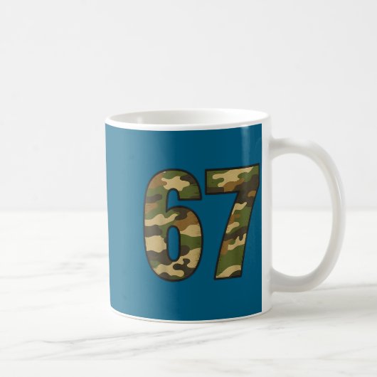 Fun 67 Six Seven Hunting Camo 6 7 Meme Gen Alpha C Kaffeetasse (Rechts)