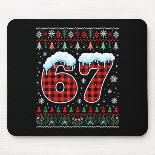 Fun 6 7 Six Seven Meme Family Ugly Sweater Christm Mousepad (Vorne)