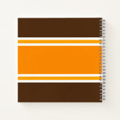 Fun 70er Bright Orange Yellow Brown White Stripes Notizblock (Rückseite)
