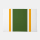Fun 70er Forest Green Yellow White Racing Streifen Fußmatte (Vorderseite)
