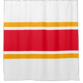 Fun 70er Helle, gelbe Streifen auf Weiß Duschvorhang (Vorderseite)