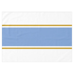 Fun 70er Light Blue Brown Rennstreifen auf Weiß Tischdecke