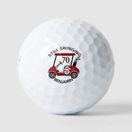 Fun 70TH Birthday Party Custom Cart Monogram Name  Golfball