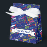Fun 80th Birthday Party Personalisiert Monogram Geschenkschachtel<br><div class="desc">Typografie Thema 80. Geburtstag Party Dekor und Geschenke. Der Text beinhaltet Fabel und Fab um 80. fabelhaft bei 80, phantastischen 80. Geburtstagsfeier, extra besonderer 80. Geburtstag, glücklicher 80. Geburtstag, rocking 80. Geburtstag, gut 80, und phantastischer 80. Geburtstag. Heller, farbiger Text in Gelb, Rosa, lila, Blau, Grün und Rot. Großartige Geschenkideen...</div>