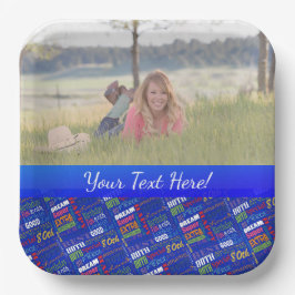 Fun 80th Birthday Party Personalisiert Monogram Pappteller