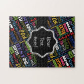 Fun 80th Birthday Party Personalisiert Monogram Puzzle (Horizontal)