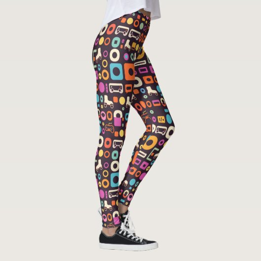 Fun 90s Retro Muster Leggings (Rechts)