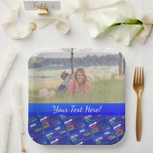 Fun 95. Geburtstagspartei Personalisiert Monogram Pappteller (Hochzeit)