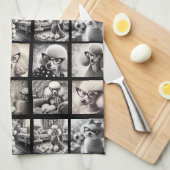 Fun 9 Photo Collage Pictures Geschirrtuch (Viertel Falte)