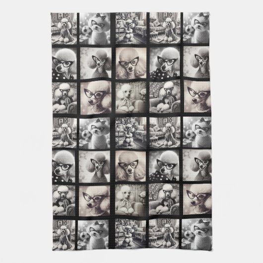 Fun 9 Photo Collage Pictures Geschirrtuch (Vertikal)