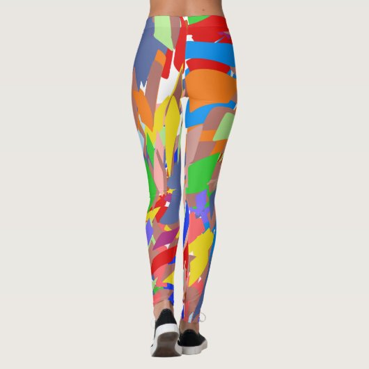 Fun Abstract Design Red Blue Rose Gold Leggings (Rückseite)
