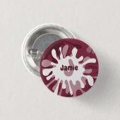 Fun Abstract Red Splatter Painting Name Button (Vorne & Hinten)