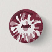 Fun Abstract Red Splatter Painting Name Button (Vorderseite)