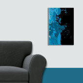 Fun Abstrakt Blue & Black Paint Spritzer Poster