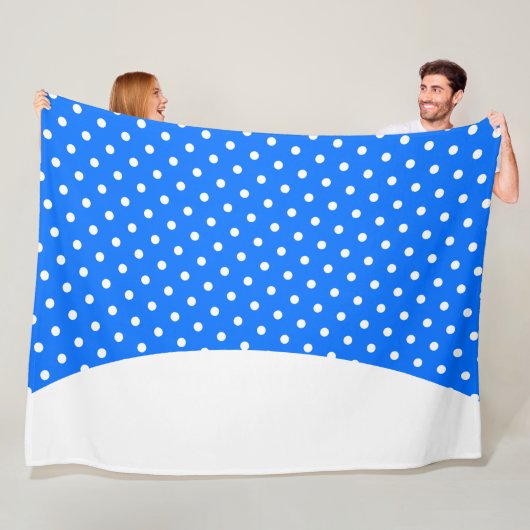 Fun Abstrakt Blue Sky White Polka Dot Snowflakes Fleecedecke (Beispiel)