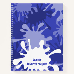Fun Abstrakt Blue Spritzer Malername Rezept Notizblock