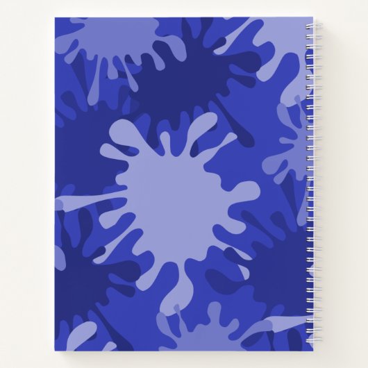 Fun Abstrakt Blue Spritzer Malername Rezept Notizblock (Rückseite)