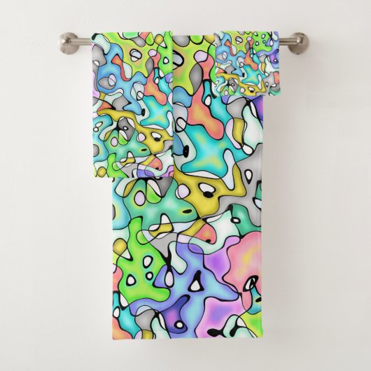 Fun Abstrakt Multicolor Badhandtuch Set (Insitu)