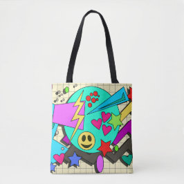 Fun Abstrakt Smile Vibes 90s Flashback Cartoon Tasche