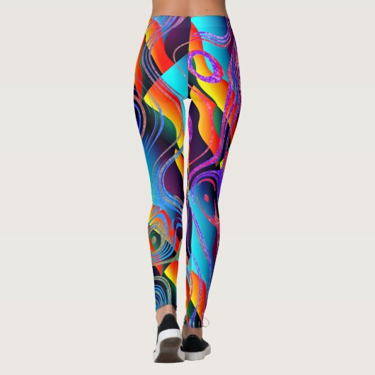 FUN Abstrakt verschüttetes Farbstil-Design Leggings (Rückseite)