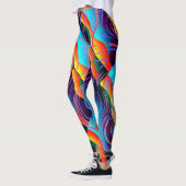 FUN Abstrakt verschüttetes Farbstil-Design Leggings (Links)