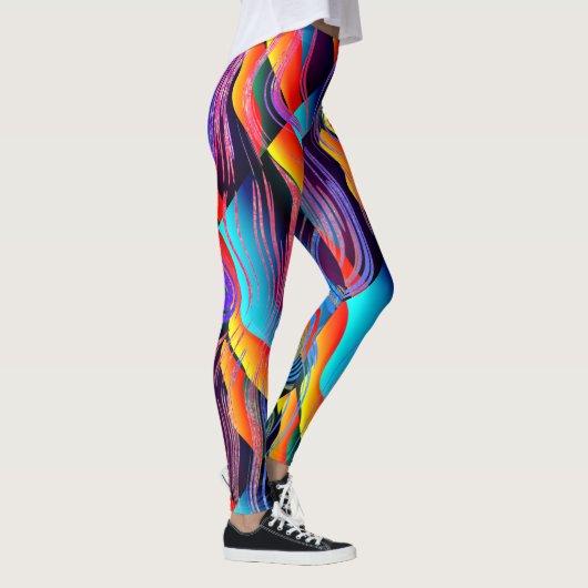 FUN Abstrakt verschüttetes Farbstil-Design Leggings (Rechts)