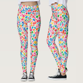 Fun Abstrakte farbenfrohe Regenbogen Polka Dot Was Leggings