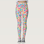 Fun Abstrakte farbenfrohe Regenbogen Polka Dot Was Leggings (Vorderseite)