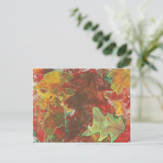 Fun Abstrakte Herbstoiche Blätter Postkarten (Stehend Vorderseite)