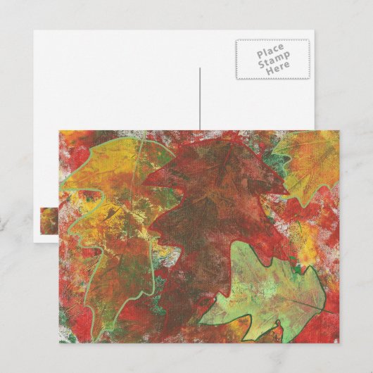 Fun Abstrakte Herbstoiche Blätter Postkarten (Vorne/Hinten)