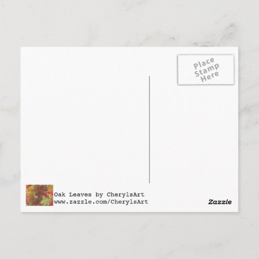 Fun Abstrakte Herbstoiche Blätter Postkarten (Rückseite)