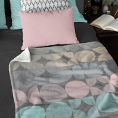 Fun Abstrakte Kreise Quadrate Popart Muster Fleecedecke