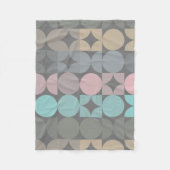 Fun Abstrakte Kreise Quadrate Popart Muster Fleecedecke (Vorderseite)