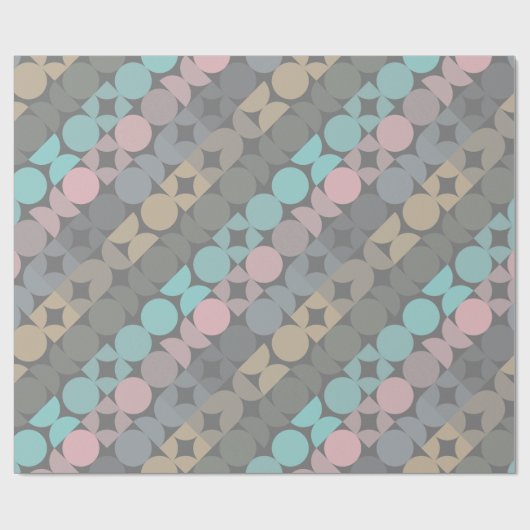 Fun Abstrakte Kreise Quadrate Popart Muster Geschenkpapier (Flach)