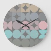 Fun Abstrakte Kreise Quadrate Popart Muster Große Wanduhr (Vorderseite)