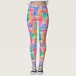 Fun Abstrakte Mosaikfarben-Muster Leggings