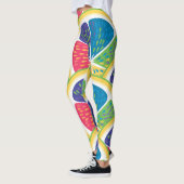 Fun Abstrakte Zitrusfrüchte-Regenbogenmuster Leggings (Links)